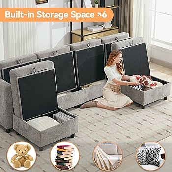 Amazon.com: WUTUTUEE 107”Modular Sectional Sofa Convertible